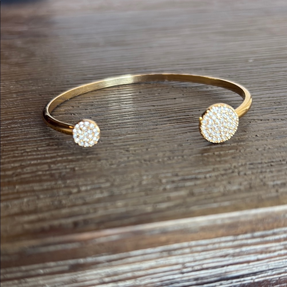 Stella & Dot Gold Pave Disc Cuff
